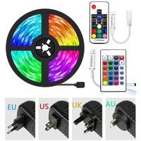 led strip light 2835 5050 rgb wall lamp neon flexible ribbon stripe 12v diode tape ir controller adapter color for tv backlight