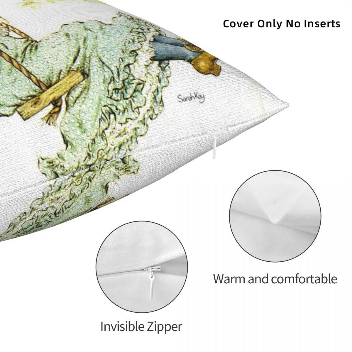 Квадратная наволочка для девочки Сара Кэй качели из полиэстера декоративная