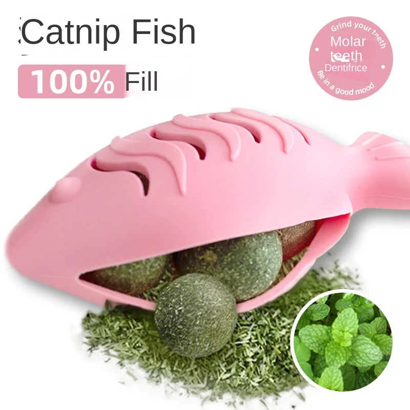 Игрушка для кошек силиконовая маленькая рыбка Self-Hi Cat Teaser закуска мятная игрушка