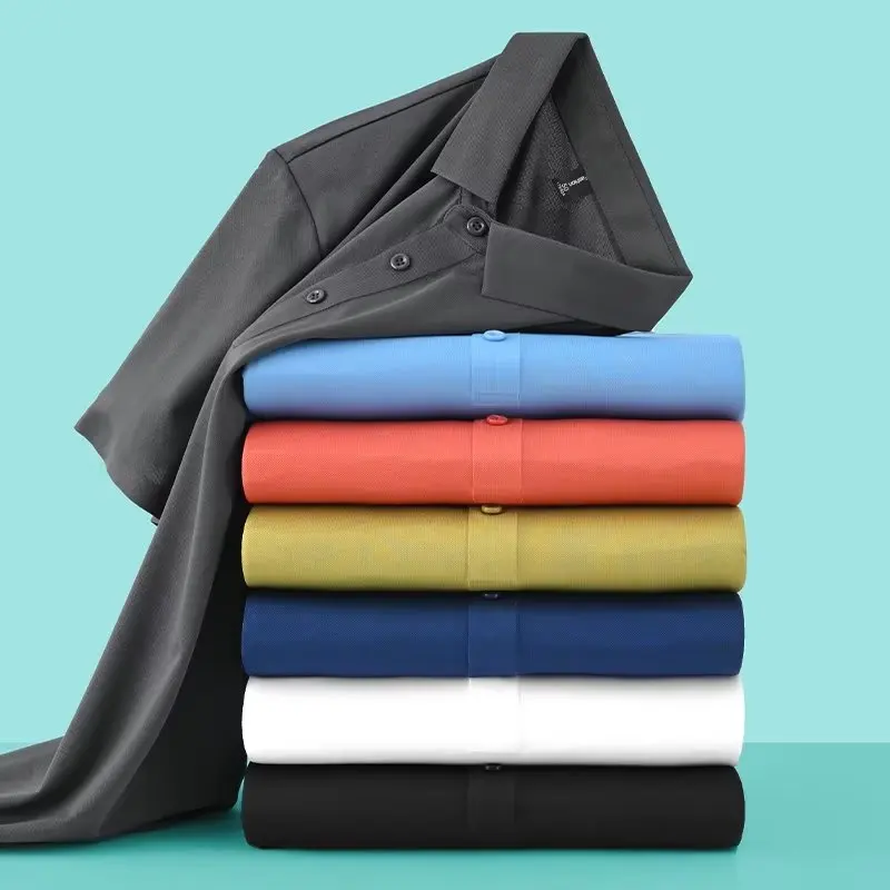 

Мужская хлопковая рубашка-поло с коротким рукавом, однотонная Повседневная футболка-поло в Корейском стиле, лето 2023