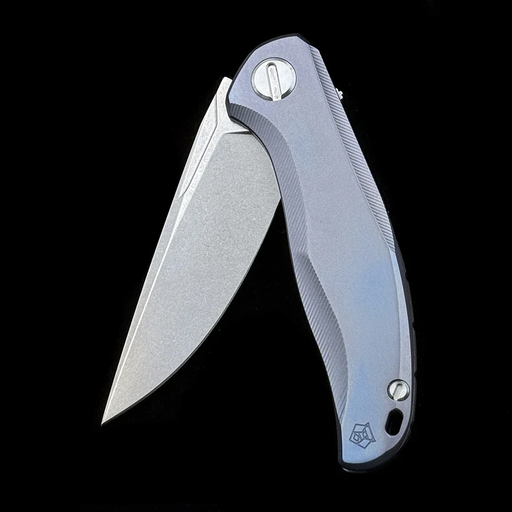 Складной нож Shirogorov Stellar с керамическим подшипником и титановой ручкой Mark M390