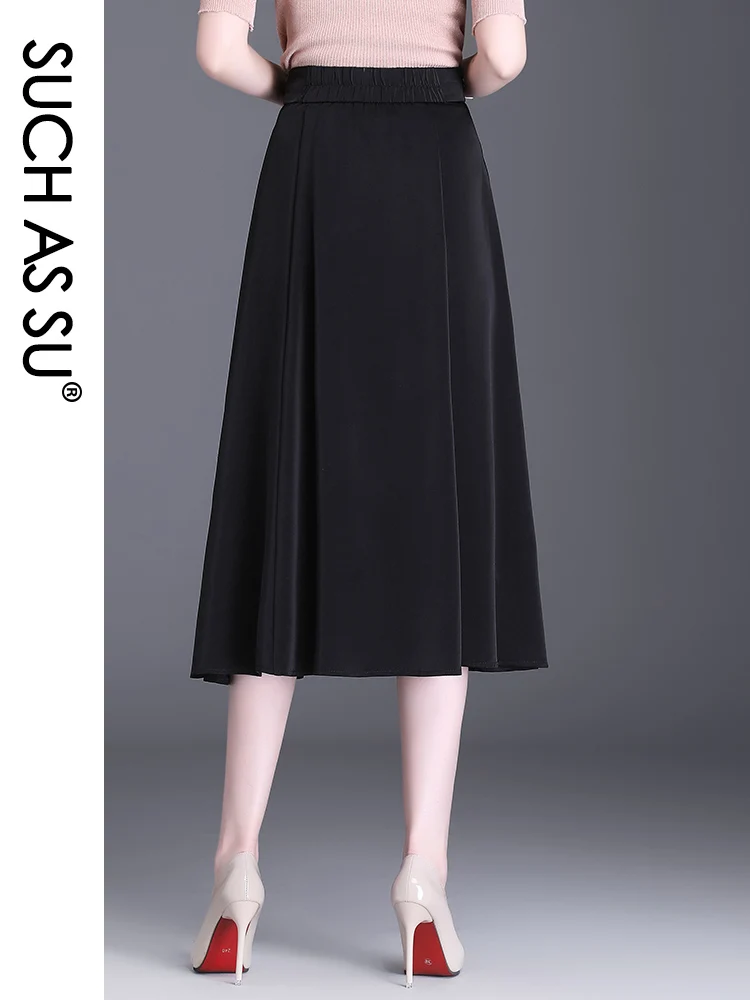 Юбка как у SU весна-осень Высококачественная Женская атласная плиссированная