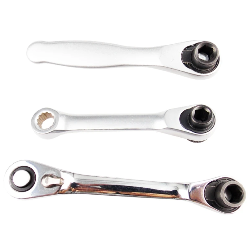 

Mini 1/4 In Double Ended Quick Socket Ratchet Wrench Shank Screwdriver Bit Tool Hold 1 PC Ratchet Wrench Handle