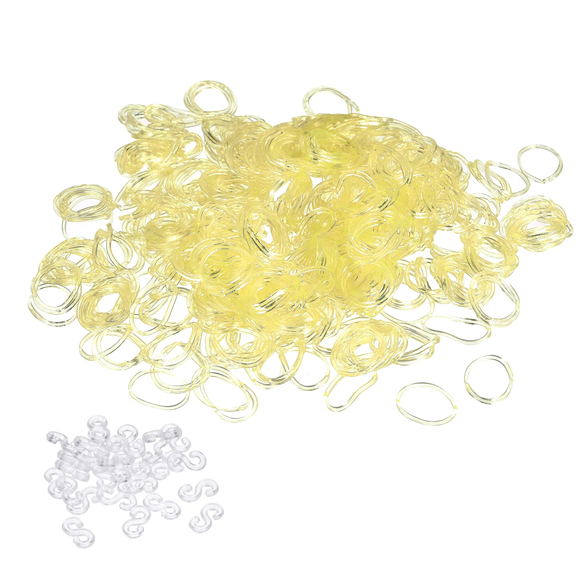 

Uxcell Rubber Band Yellow Stretchable Rubber Elastic Band 0.6inch Dia with S-Clips for Home Office, Pack of 600
