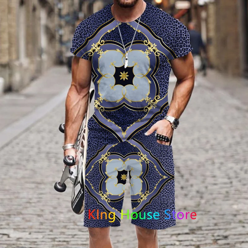 Men Luxury Clothes Set Tracksuit 2 Piece Set 3D Print Outfit Jogging Set Fashion Trend Streetwear Casual Male Sportwear Suits