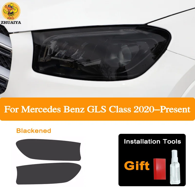 

Подарок для Mercedes Benz GLS Class 2020, предварительно вырезанный тинт для автомобильной фары, Дымчатая Черная защитная пленка, прозрачная PPFfilm
