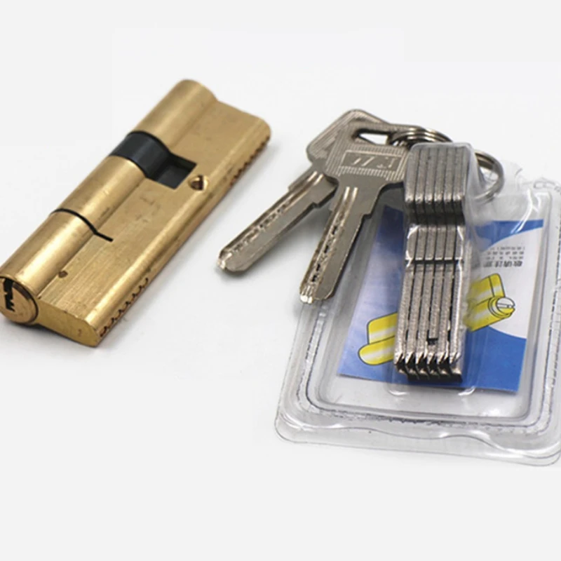 

65 70 80 90 115mm Brass Door Lock Lengthened Core Extended Keys Door Cylinder Biased Lock Cylinder AB Key Anti-Theft Entrance