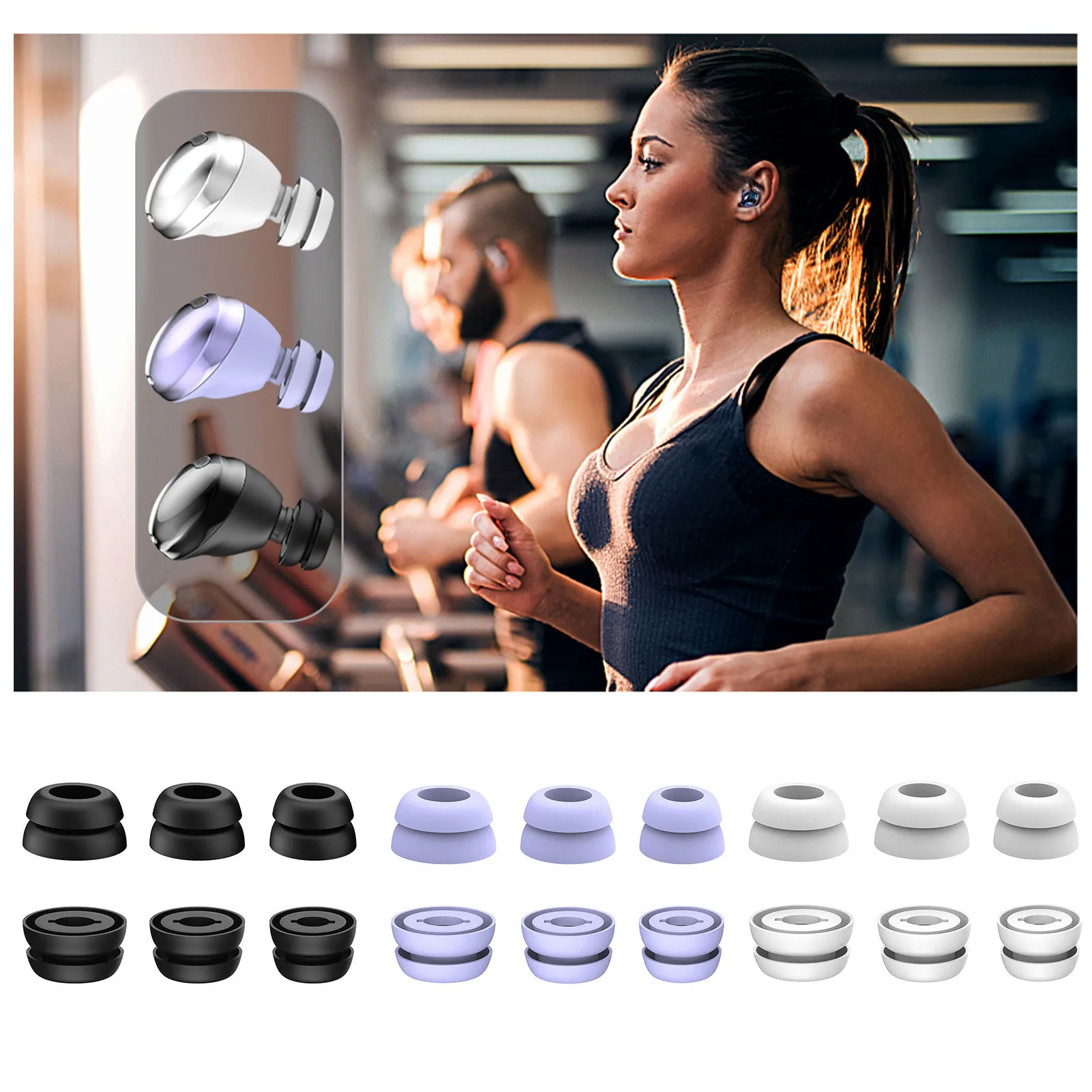 

Silicone Replacement Ear Buds For Galaxy Buds Pro 3 Pairs Ear Tips Noise Isolate Without Hurting Ears Non-Slip Soft Ear Cap