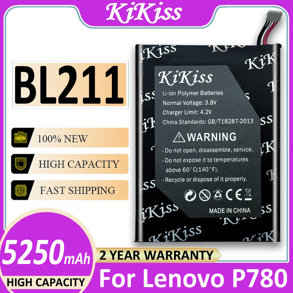 

BL211 BL 211 5250mAh Battery For Lenovo P780 Bateria + Tracking Number