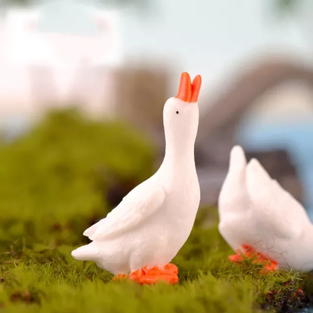 

Goose Figurine Miniatures Home Decoration Kawaii Animal Decorative Figurine Accessories Desk Garden Decor Easter Decoration