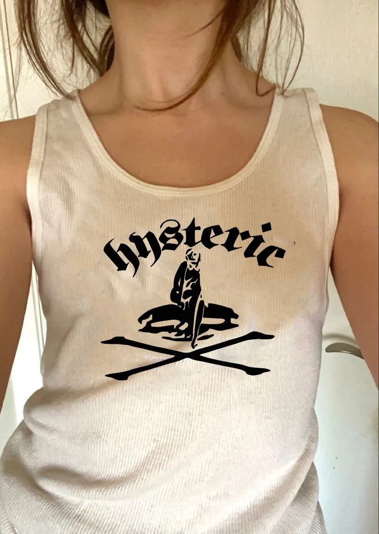 

T shirts skull white 2023 summer y2k tops sleeveless short femme streetwear aesthetic Harajuku tees blouse Baggy clothes womens