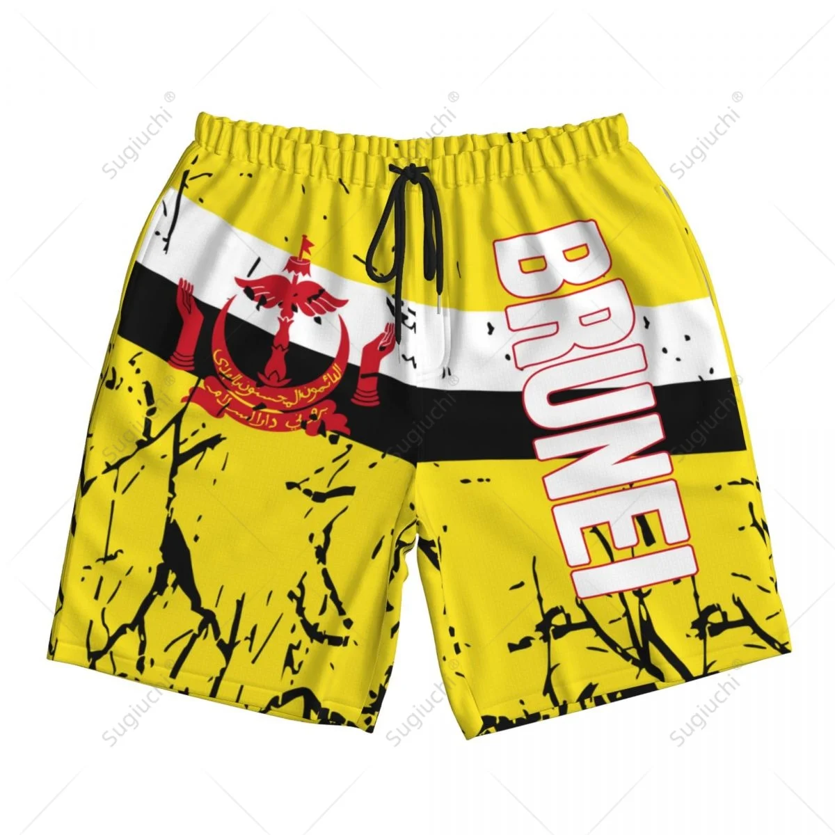 Мужские пляжные шорты с брунейским флагом для серфинга мальчиков футбола езды на