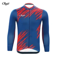 cheji mens cycling jersey long sleeve pro team clothing quick drying shirt top