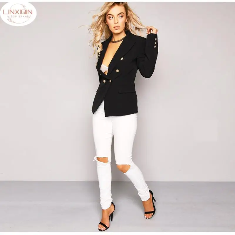 

Ladies Blazer Long Sleeve Blaser Women Suit Jacket Female Feminine Blazer Femme Pink White Black Blazer Autumn Spring