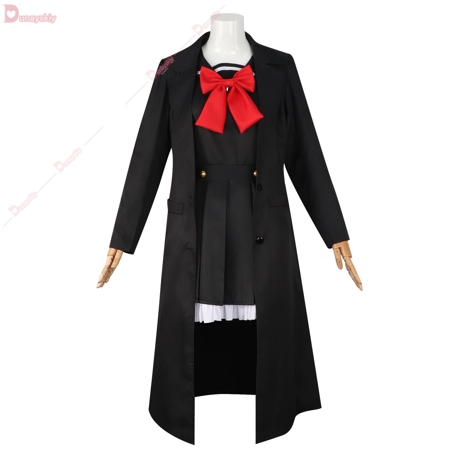 Anime Game Blue Archive Smiling Professor Cosplay Costume Wig Black JK Uniform Coat Skirt Shoes Woman Lovely Kawaii Party Suit