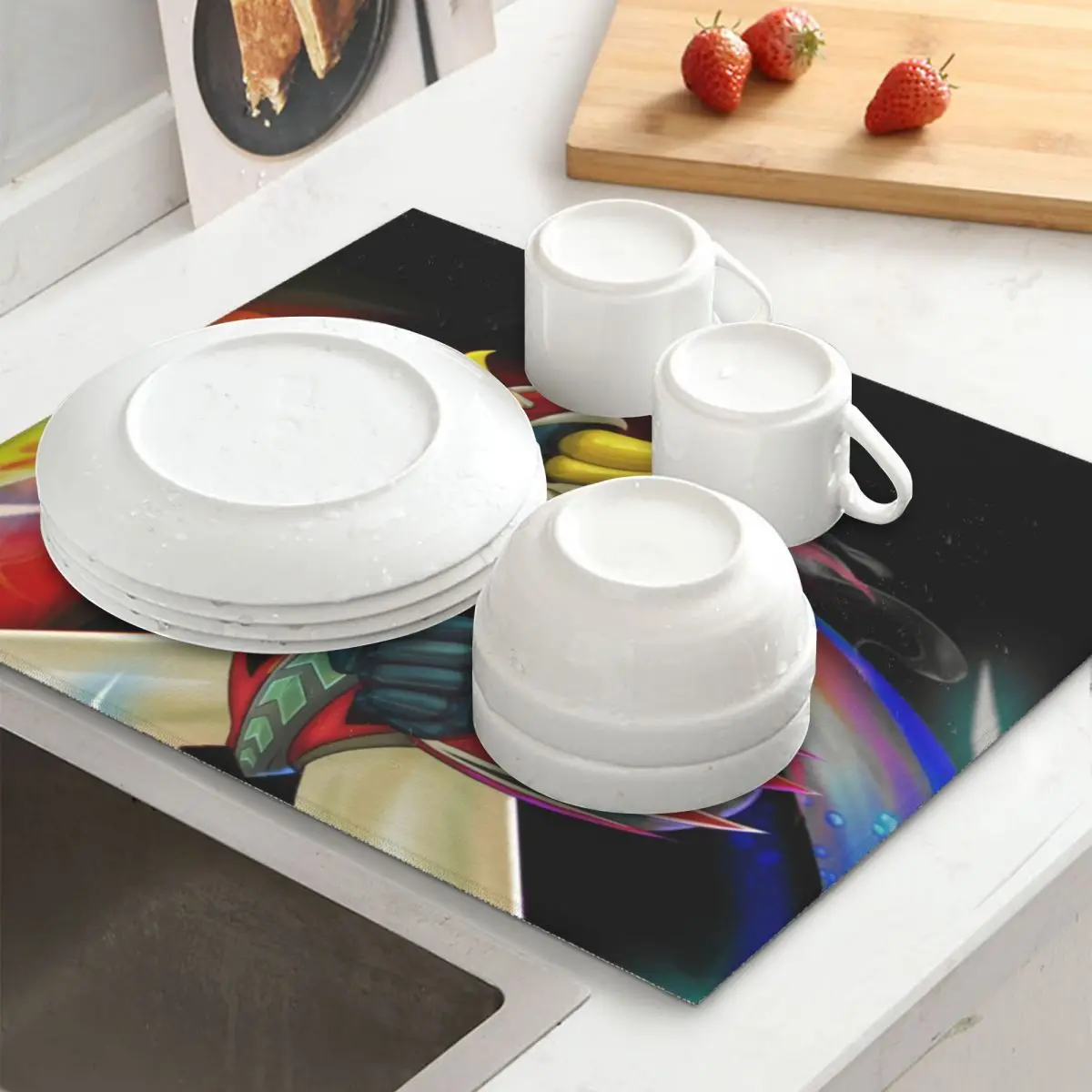 Пользовательский абсорбирующий коврик из микрофибры в форме НЛО робот-утварь