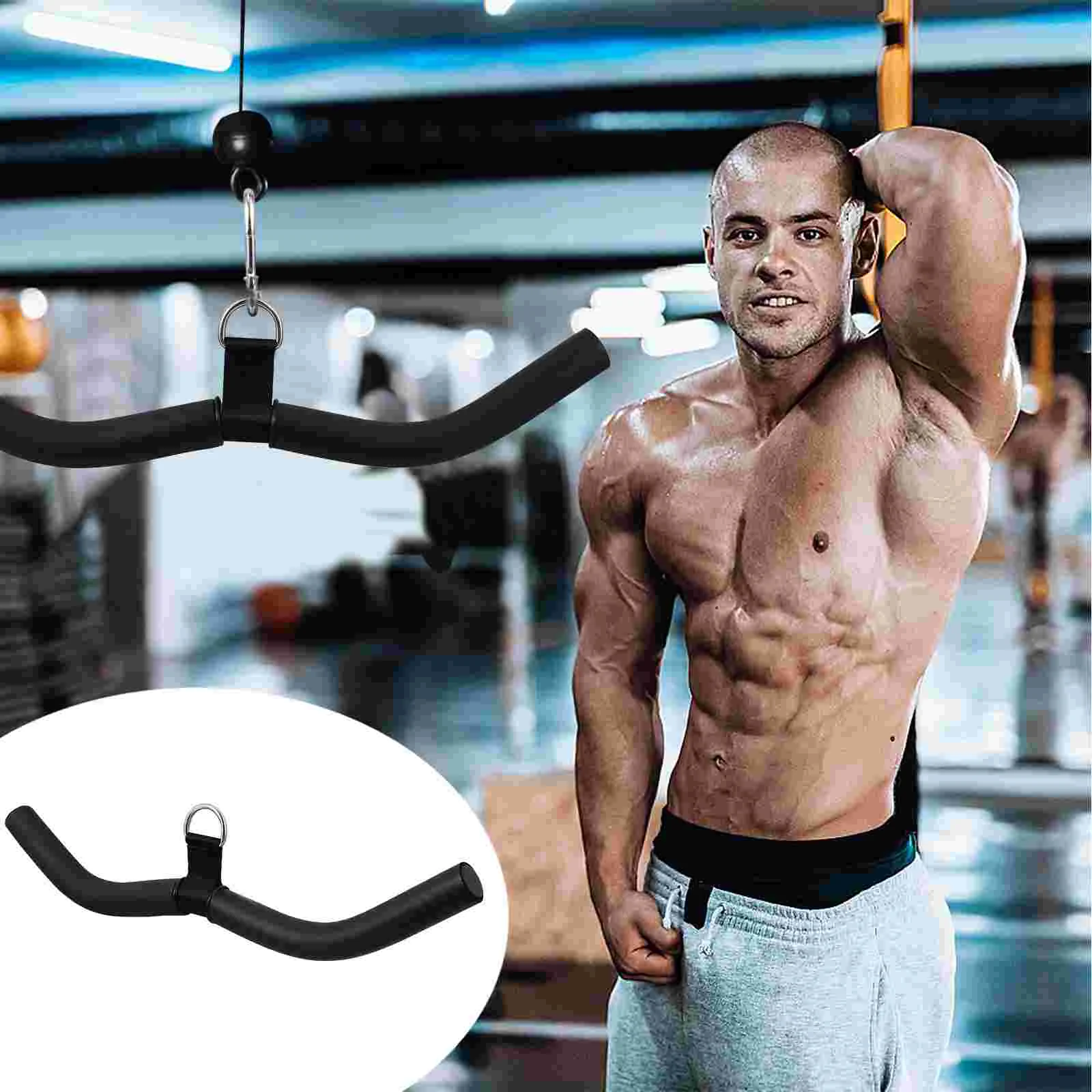 

Accessories Adjustable Barbell Bicep Pull Gym Rod Down Biceps DIY Integrated Tool Lever