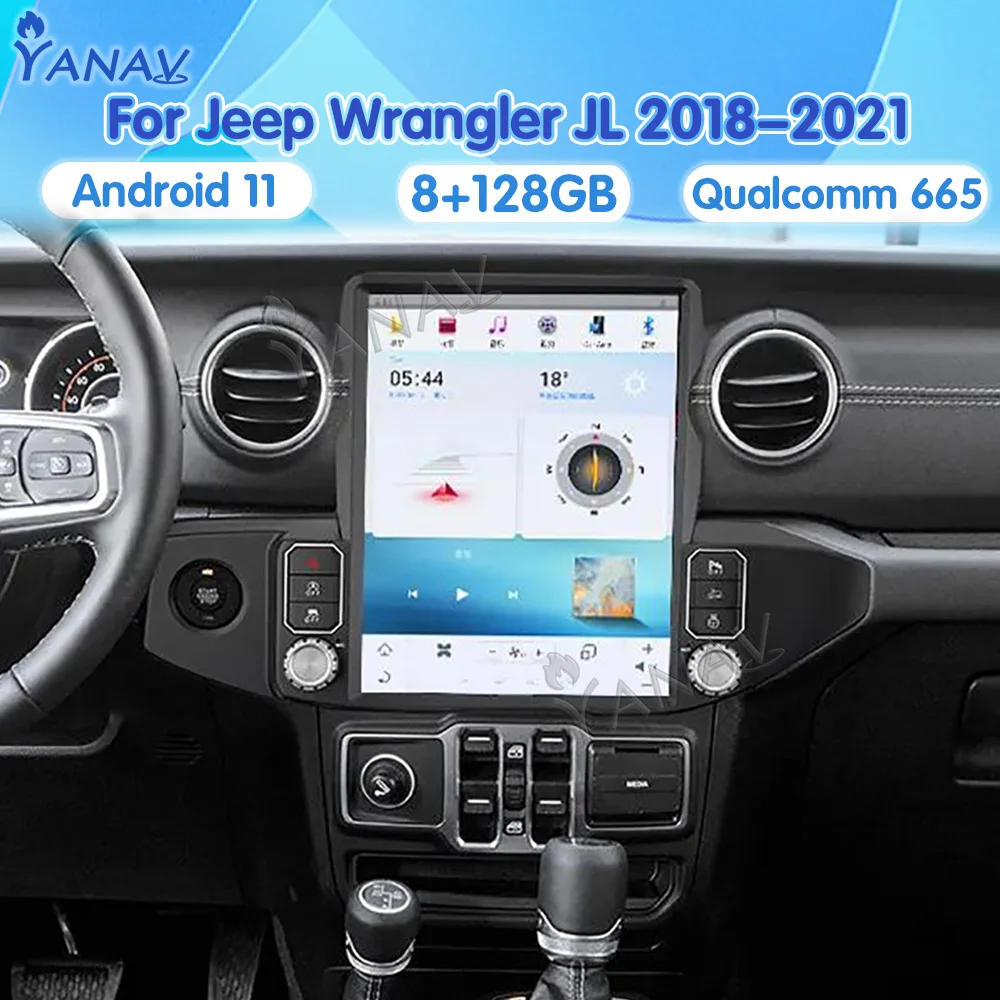 

Автомобильный радиоприемник Qualcomm 13 дюймов для Jeep Wrangler JL 2018-2021, автомобильный GPS-навигатор, мультимедийный плеер для Carplay, стерео, 4G, Wi-Fi