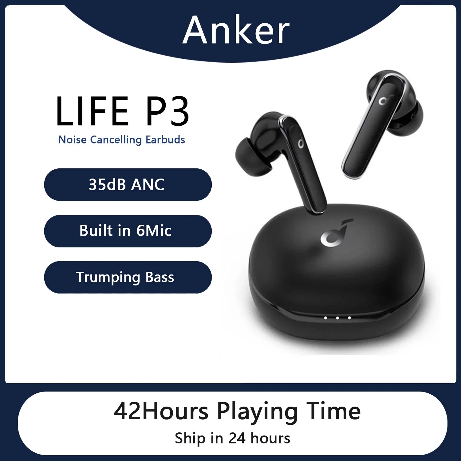 TWS-наушники Soundcore Life P3 с шумоподавлением 6 микросхем |