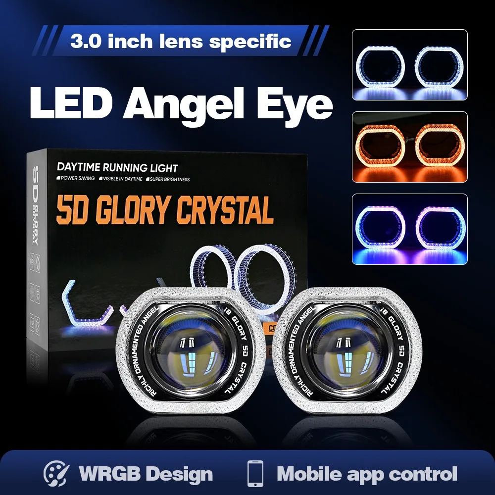 Лампа-абажур с белым/желтым/WRGB Devil Eye и Angel для автомобильной фары