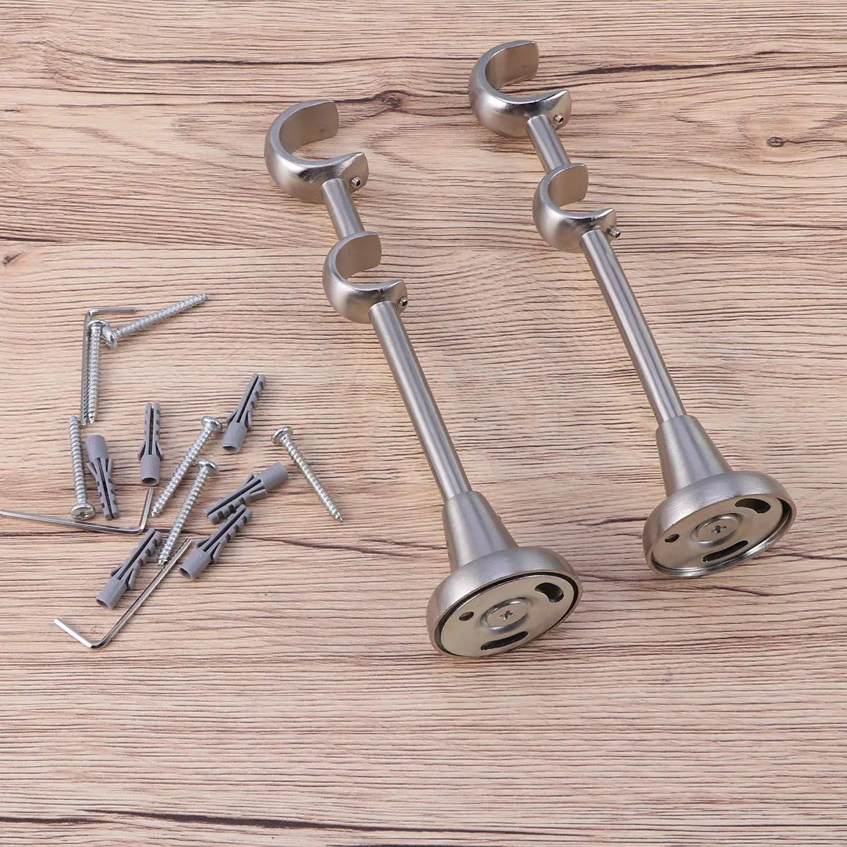 

Curtain Rod Rods Ceiling Mountdrilling Pocket Rustic Windows Shower Double Bracket Tension