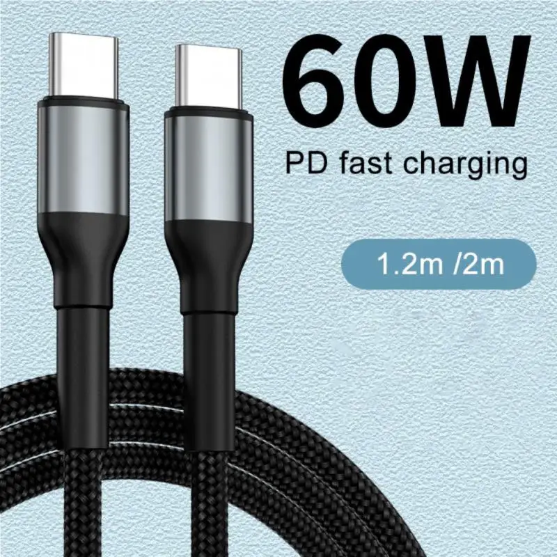 

3A USB C To USB Type C Cable USBC PD Fast Charging Charger Cord USB-C 60W TypeC Cable 1.2/2M For Macbook Samsung Xiaomi POCO