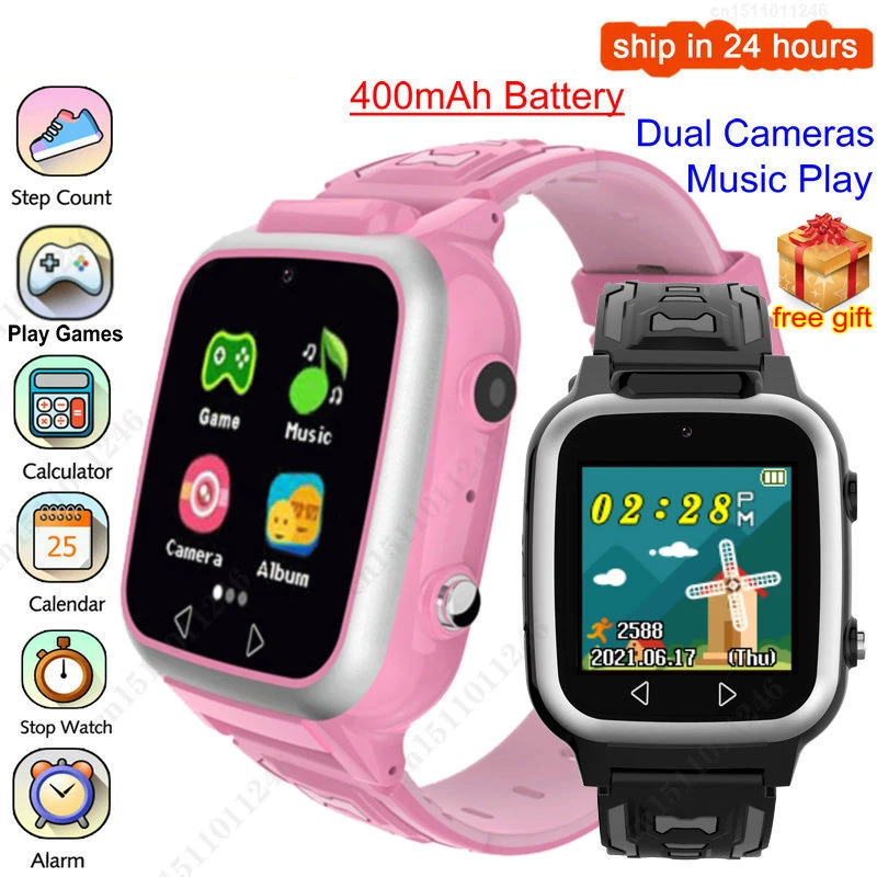

Kids Smart Watch Music Game Pedometer Dual Camera Children MP3 Recording Smartwatch Baby Watch Gift for Boys Girls