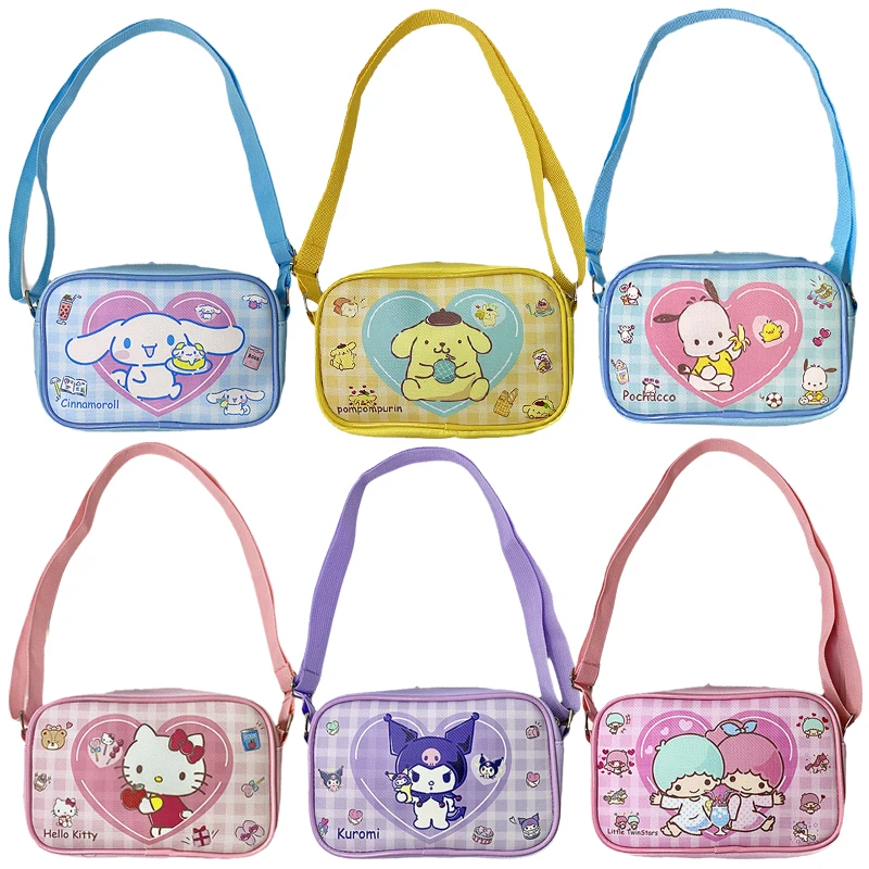 

Sanrioed Kuromi Cinnamoroll LittleTwinStar Kt Cat MyMelody Messenger Bag Cartoon Anime Kawaii Mobile Phone Storage Shoulder Bags