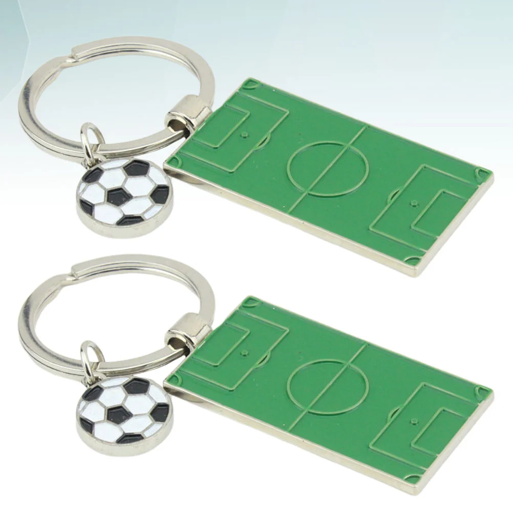 

2PCS Keychain Pendant Multi-purpose Key Ring Pendant Gift Cartoon Football Field Pendant for Friends Sporter