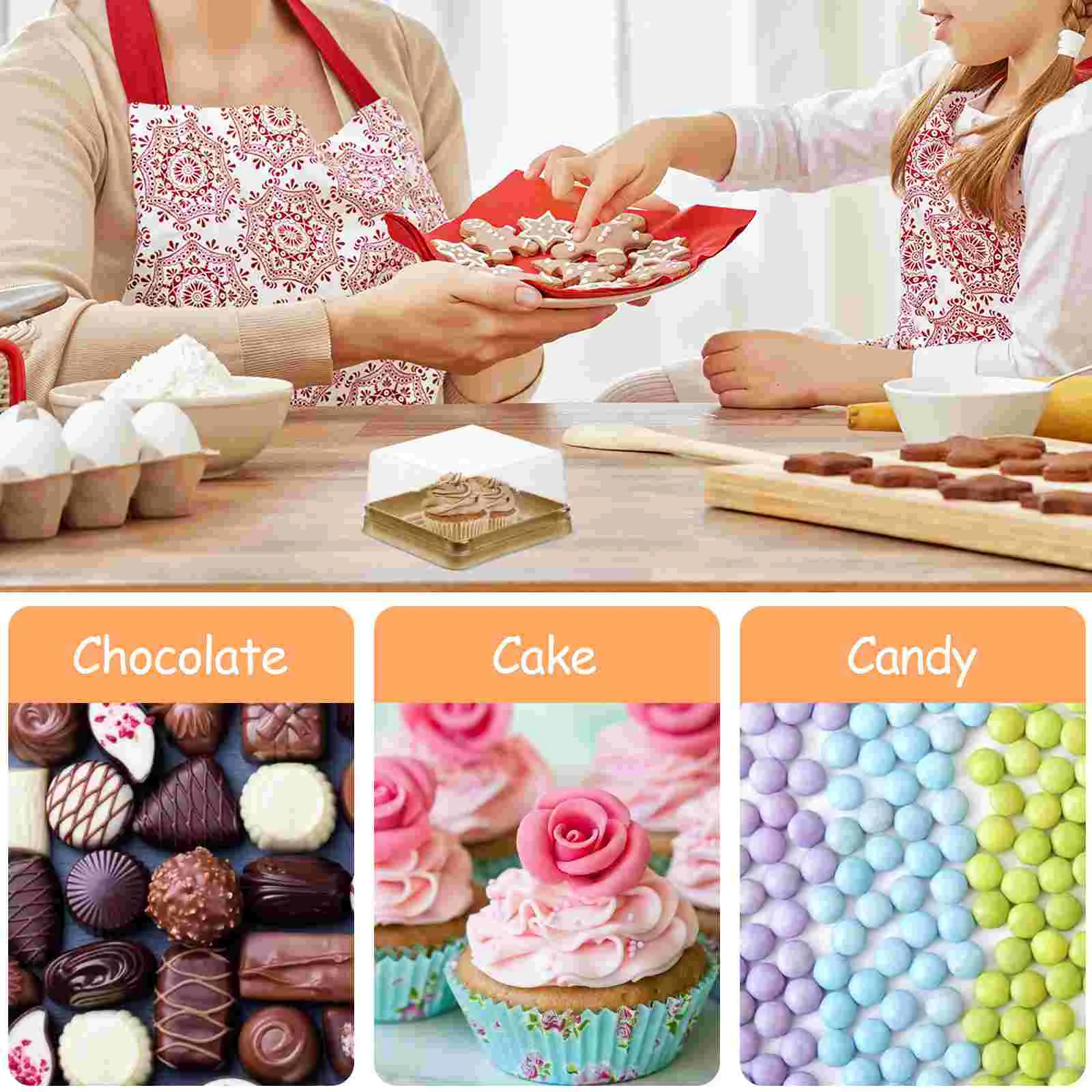 50 шт. маленькие контейнеры для еды мини-коробки торта лунная упаковка макароны