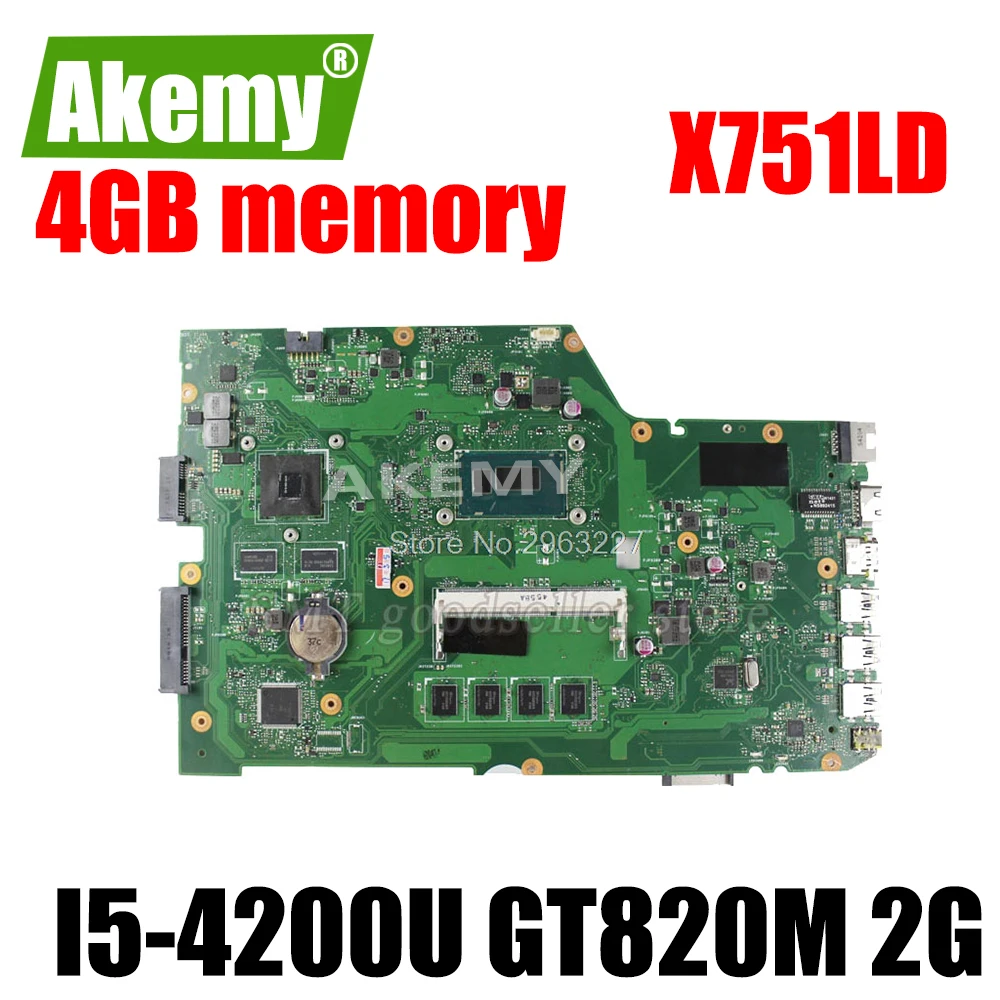 

X751LD материнская плата REV: 2,0 I5CPU GT820M для Asus X751L K751L K751LN Материнская плата ноутбука X751LD материнская плата X751LD