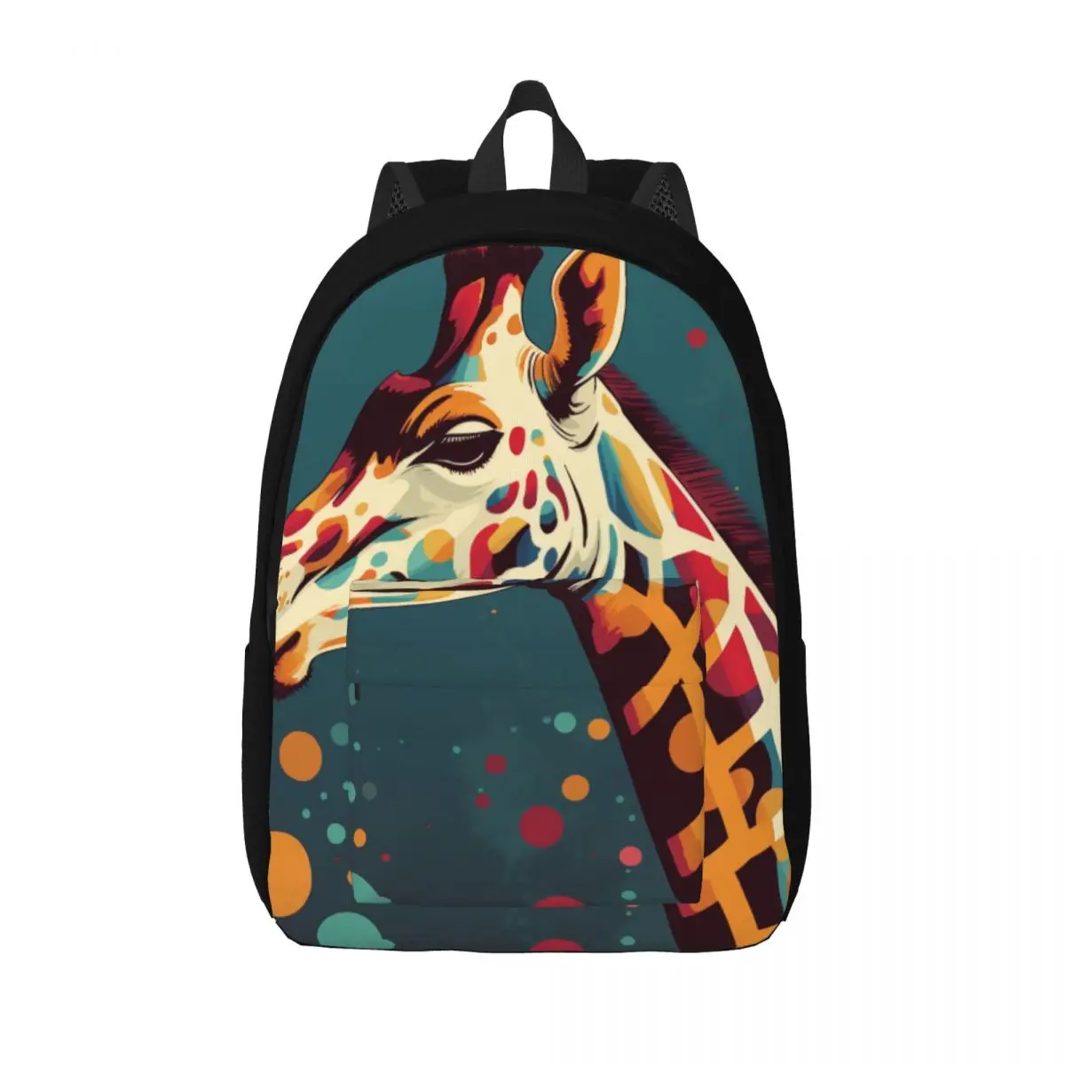 

Giraffe Canvas Backpacks Retro Multicolored Aesthetic Bag University Backpack Unisex Bags
