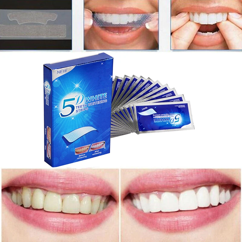 

14Pcs/7Pairs Gel Teeth Whitening Strips Oral Hygiene Care Double Elastic Teeth Strips Whitening Dental Bleaching Tools