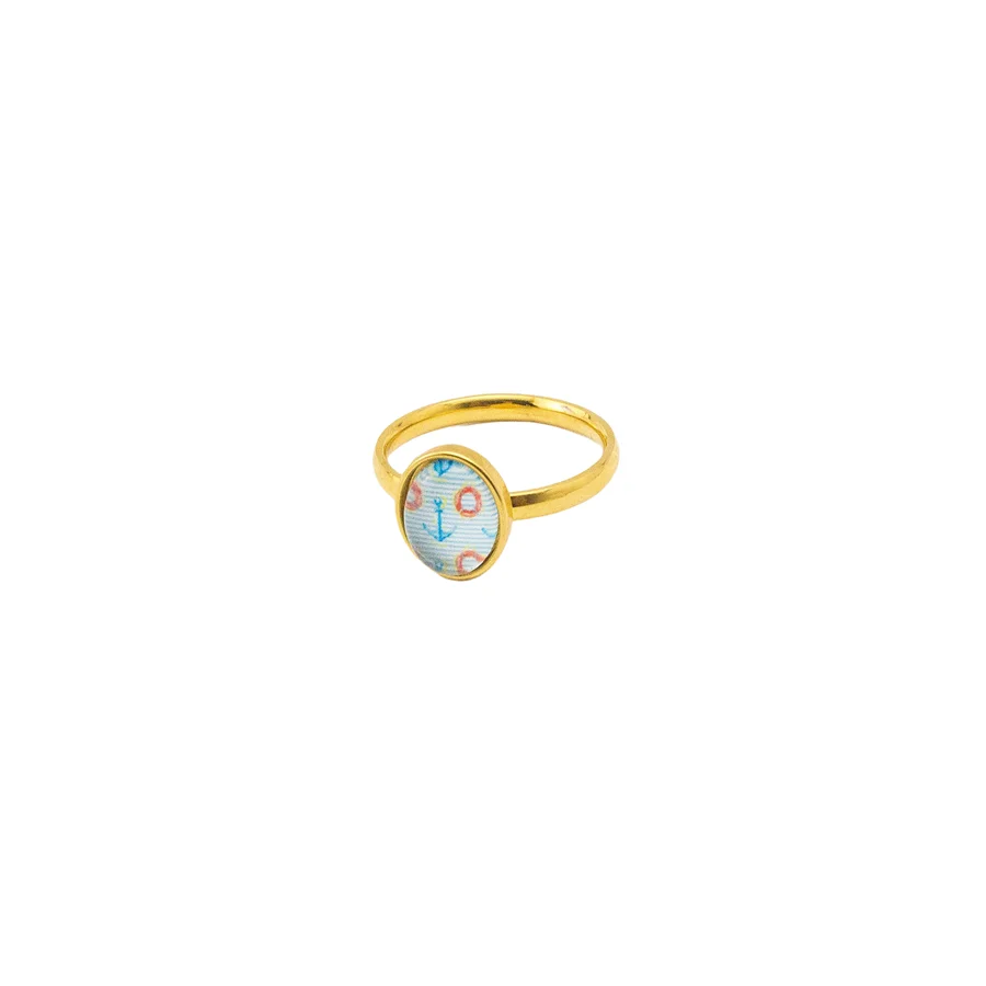 

Cheap Prices Glass Anchor Solitaire Rings For Women Anillos Minimalist Style 316L Stainless Steel Men Jewelry Stranger Things