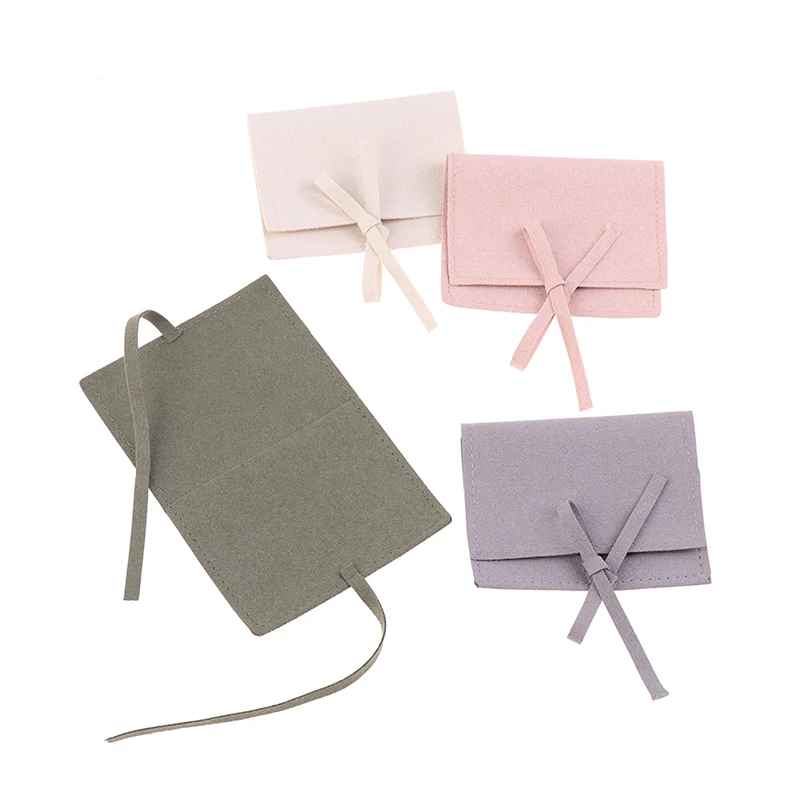 

1pcs Folded Microfiber Velvet Small Gift Bags Jewelry Organizer for Wedding Earrings Necklace Christmas Presents Packaging Pouch
