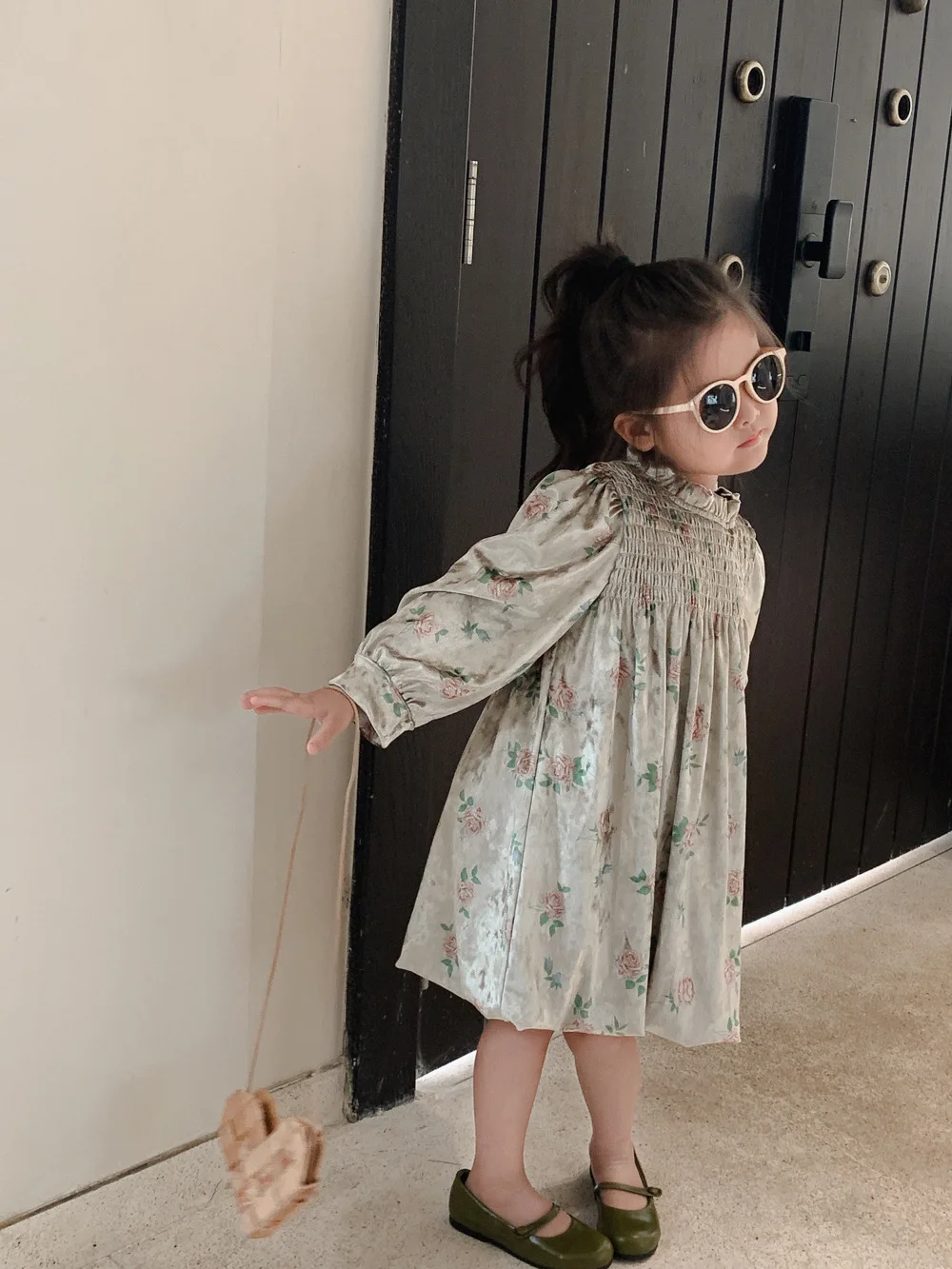 

2023 New Girls Princess Dress Long Sleeve Floral Print Kids Girl Dresses Autumn Girls Vestidos Sweet Children Clothing