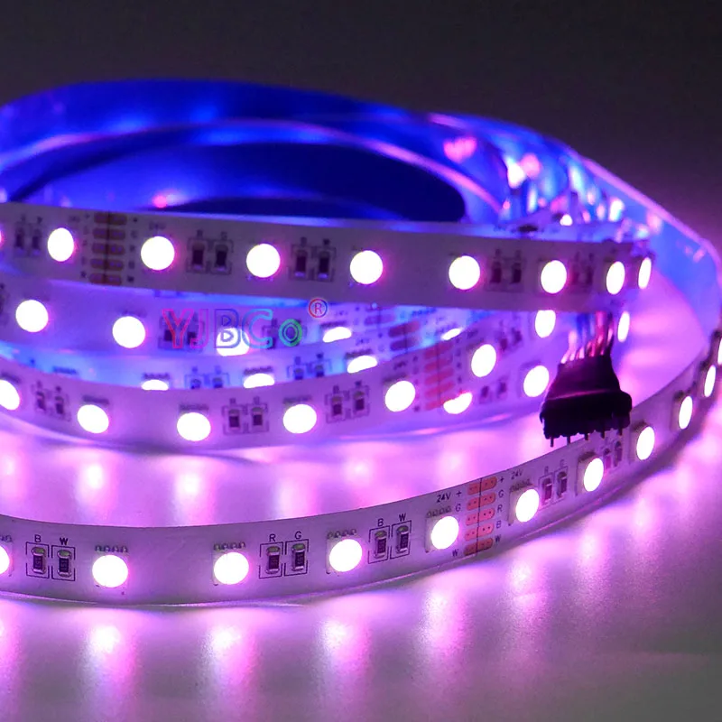 5м/лот 4 в 1 LED-лента RGBW/RGBWW DC12V 24V SMD 5050 гибкая лампа 60 светодиодов/м водонепроницаемая IP30/65/IP67 белая FPCB on.