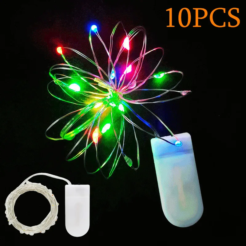 

Garland Party Mini Christmas Lamp Copper Wire String Light 1~5M Waterproof CR2032 Battery for Wedding Xmas 10PCS LED Fairy Light
