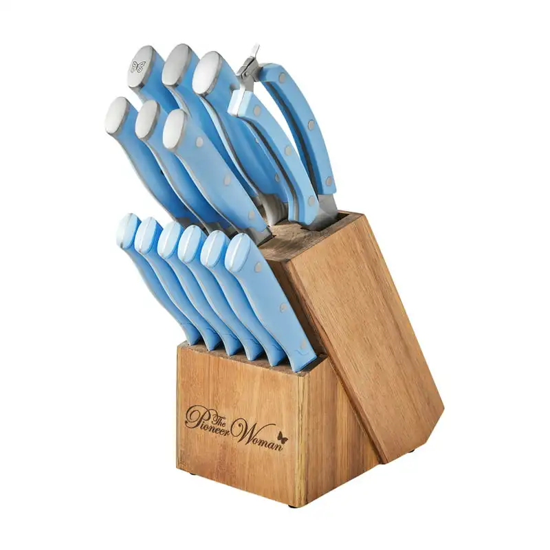 

14-Piece Stainless Steel Knife Block Set, Periwinkle