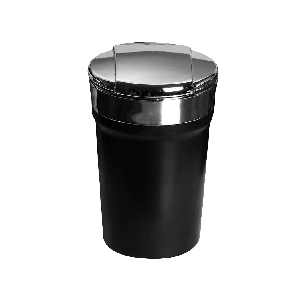 

Portable Car Auto Ashtray Blue LED Light Smokeless Ashtray Holder Anti-slip Botton(Black)