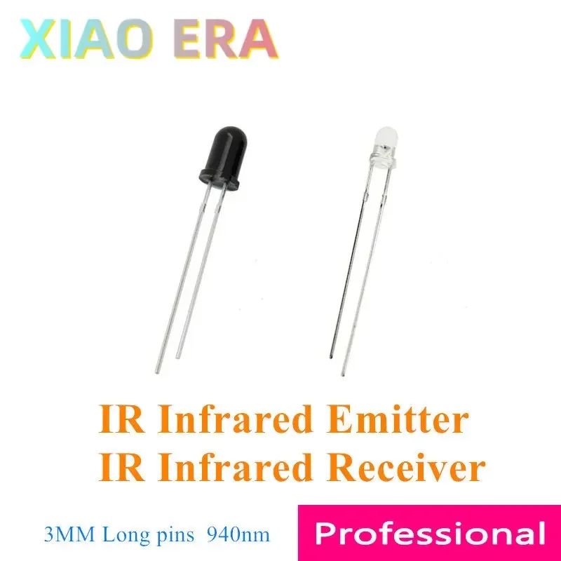1000 шт. 3 мм 940 нм светодиоды ИК-инфракрасный излучатель и приемник диоды Длинные