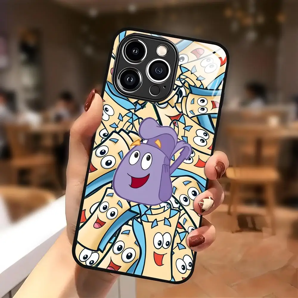 Фото Чехол для телефона Adventure TV D-Dora The E-Explorer для iPhone 17, 16, 15, 14, 13, 12, 11 Plus Mini Pro Max, чехол из закаленного стекла №4