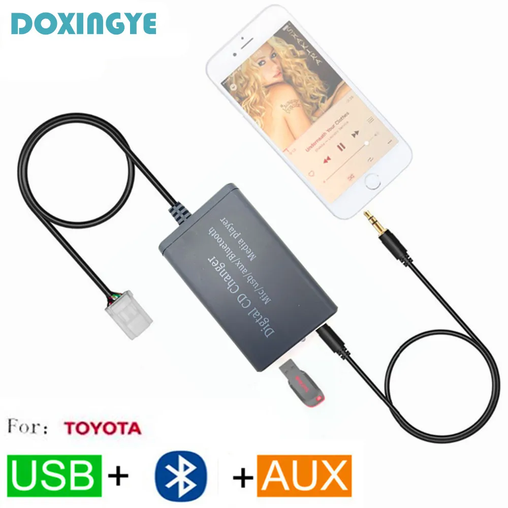 

DOXINGYE USB AUX Bluetooth Автомобильный MP3 интерфейс радио цифровой Сменный Адаптер для CD Bluetooth гарнитура для Toyota Camry Corolla