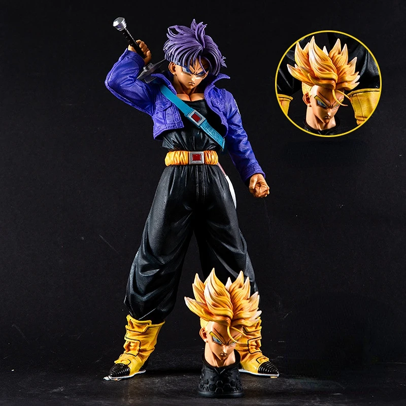 

Anime Characters Dragon Ball MRC Trunks Hands-on Future Warrior Dragon Ball Super Saiyan Double-headed Oversized Statue Model