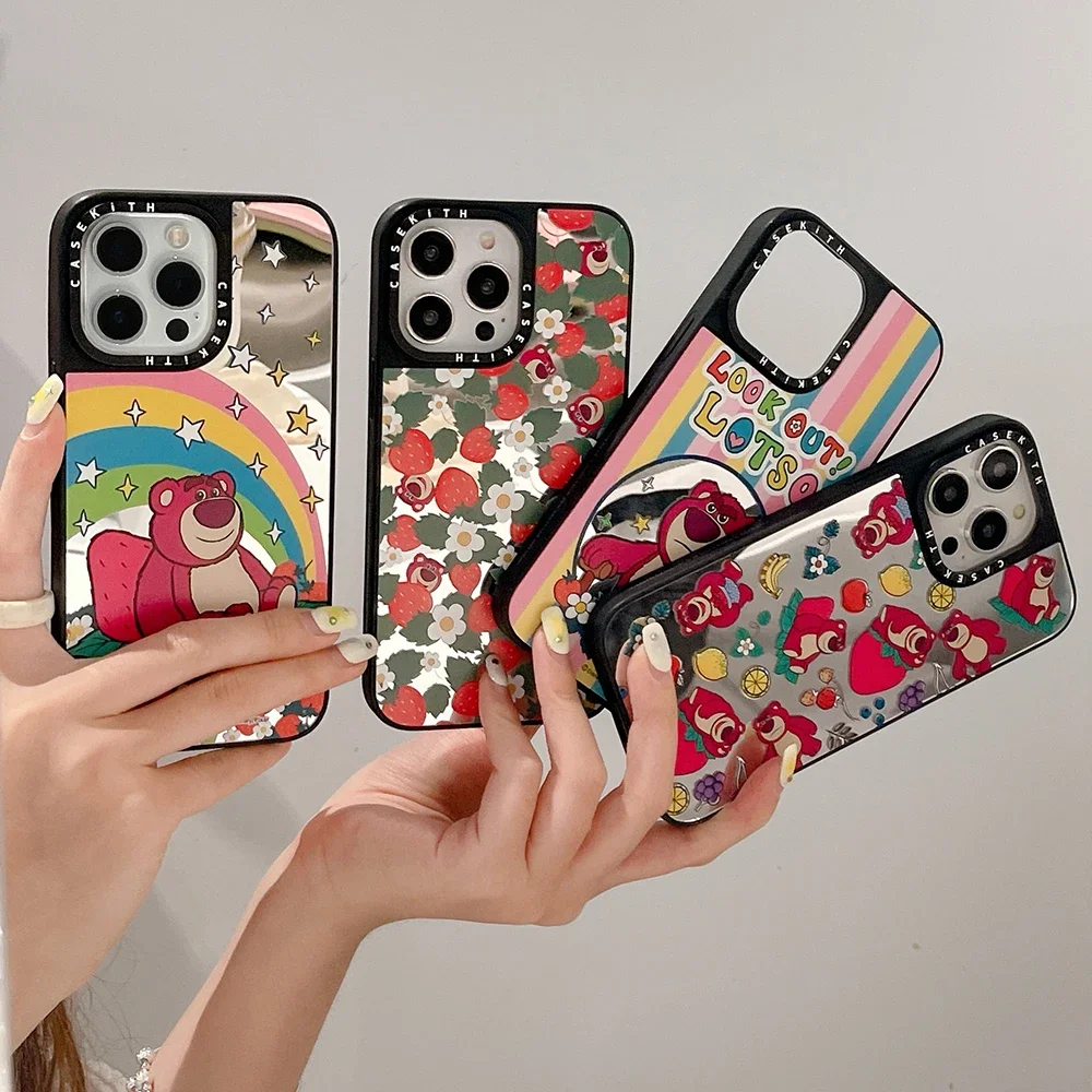 

Luxury Cute Disneies Lotsos Mirror Film Phone Cases for IPhone 15 14 13 12 11 Pro Max 15 Pro Anti-drop Back Cover Funda