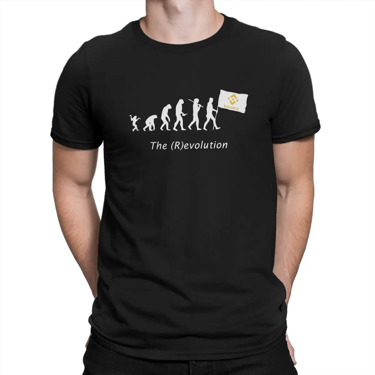 

Coin BNB white TShirt For Men Binance Clothing Style Polyester T Shirt Soft