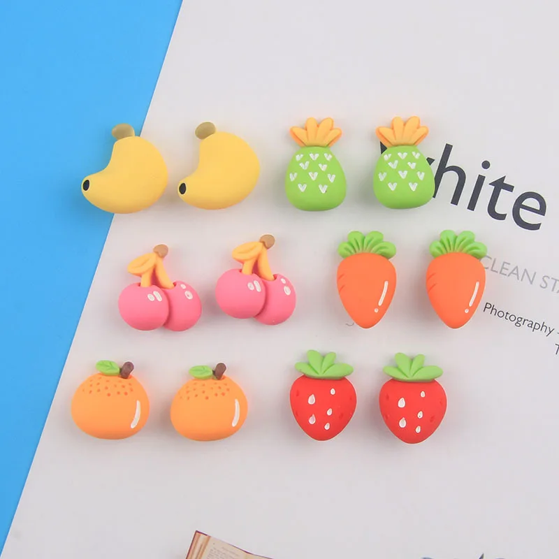 

20pcs Resin Cabochons Flatback Cute Pineapple Banana Pink Cherry Resins Foods Fruits Accessories for Girls Headwear Decorations