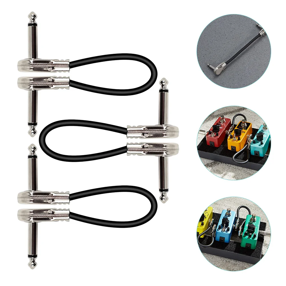 

3pcs Convenient Professional Practical Portable Effector Patch Cable Guitar Patch Cable Guitar Effect Pedal Cable