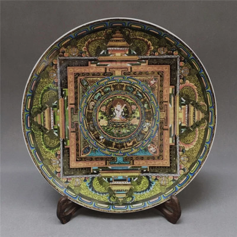 

Exquisite retro Tibetan Thangka Buddha statues pastel porcelain plate decorations