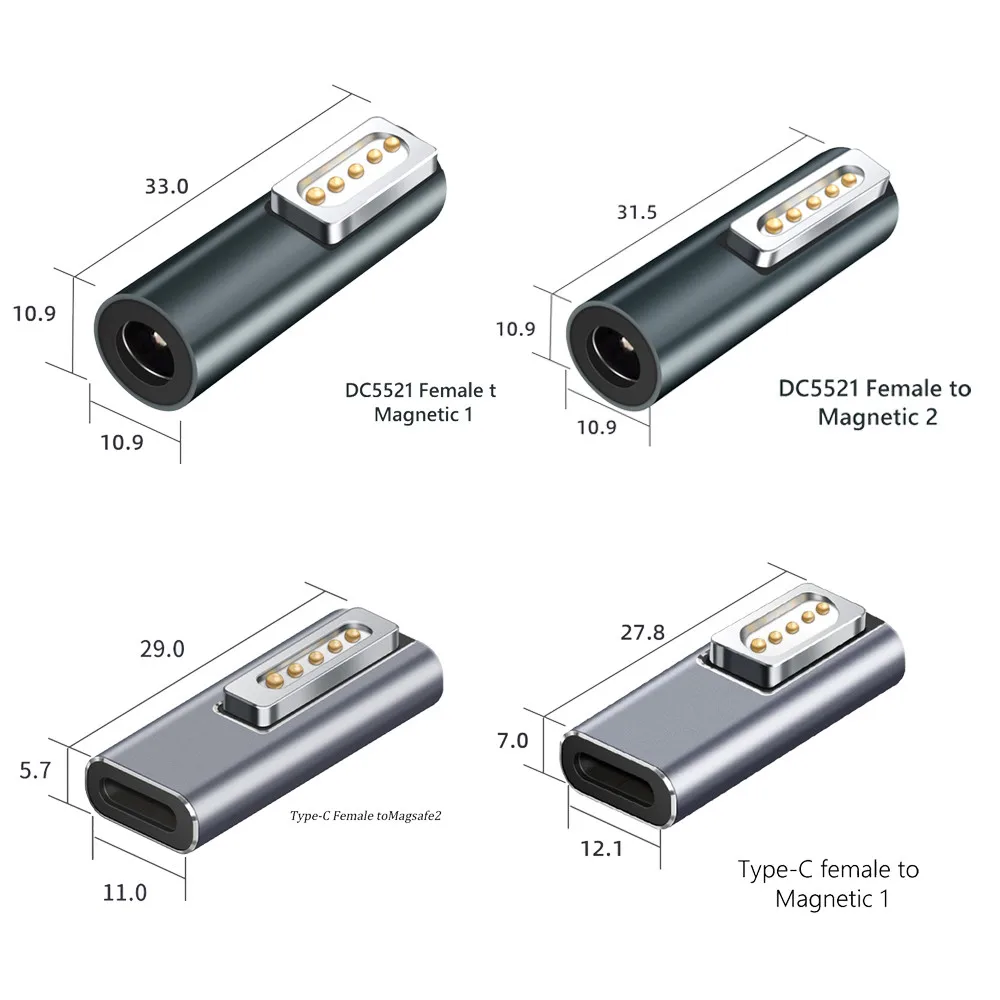 Магнитный адаптер USB PD для Apple Magsafe 2 Type-C MacBook Pro быстрая зарядка C гнездовой с